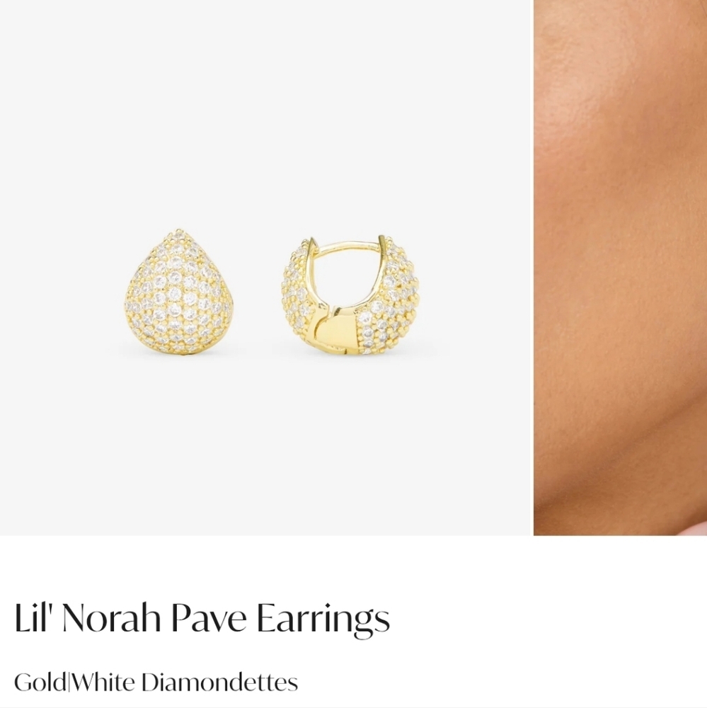 Pave Earrings in Gold and White